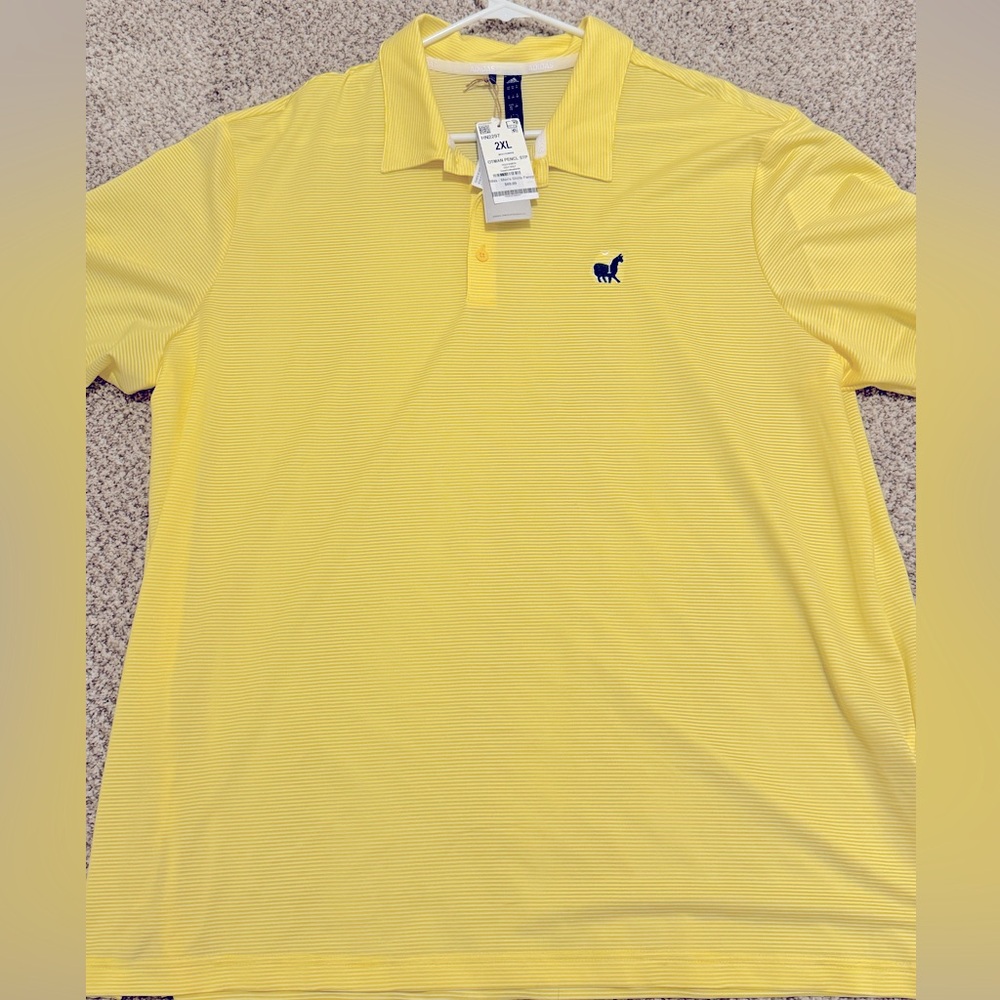 NWT Adidas Ottoman Pencil Stripe Golf Polo